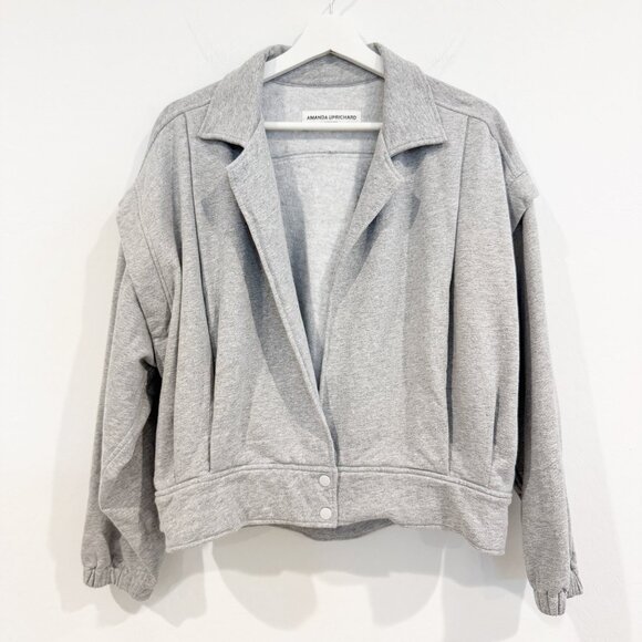 Amanda Uprichard Rebel Jersey Bomber Jacket Preppy Minimalist Athletic Small - Picture 2 of 10